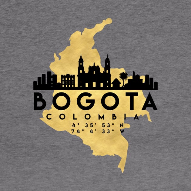 Bogota Colombia Skyline Map Art by deificusArt